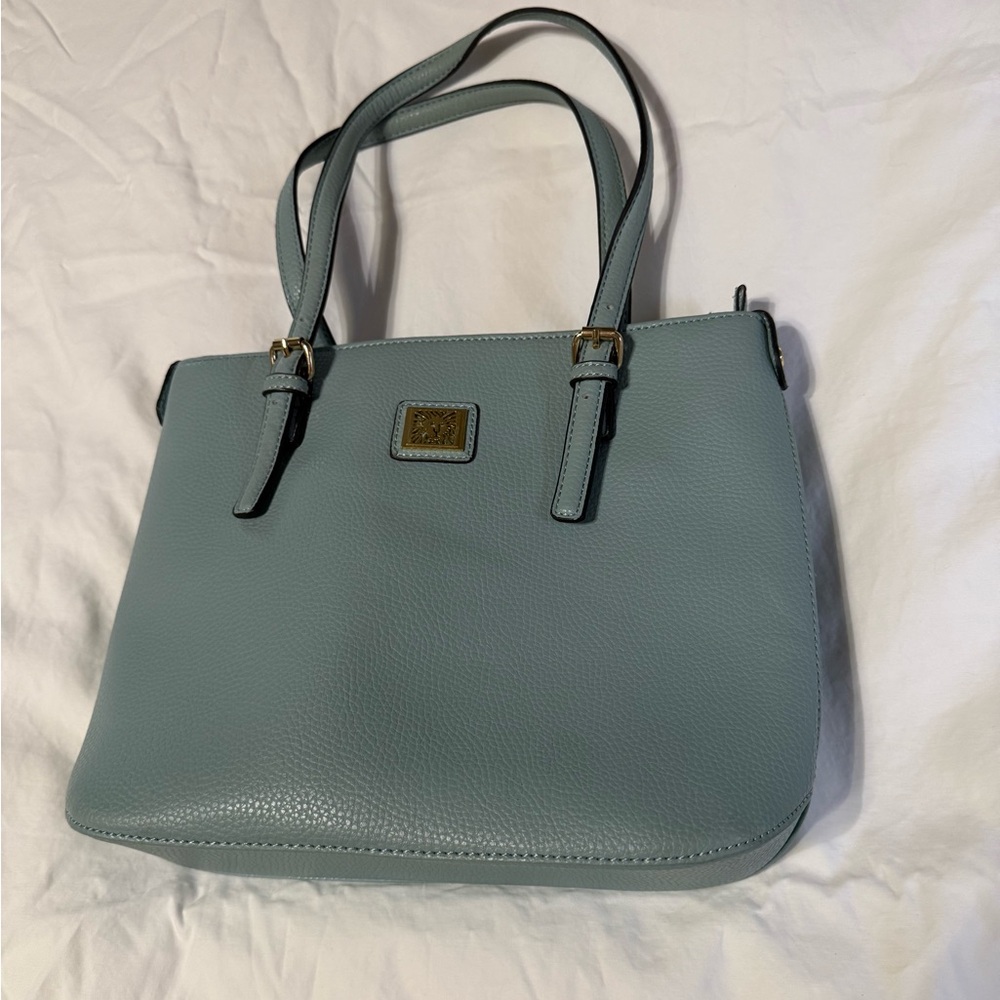 Anne Klein Light Green Shoulder Bag with Structured Design